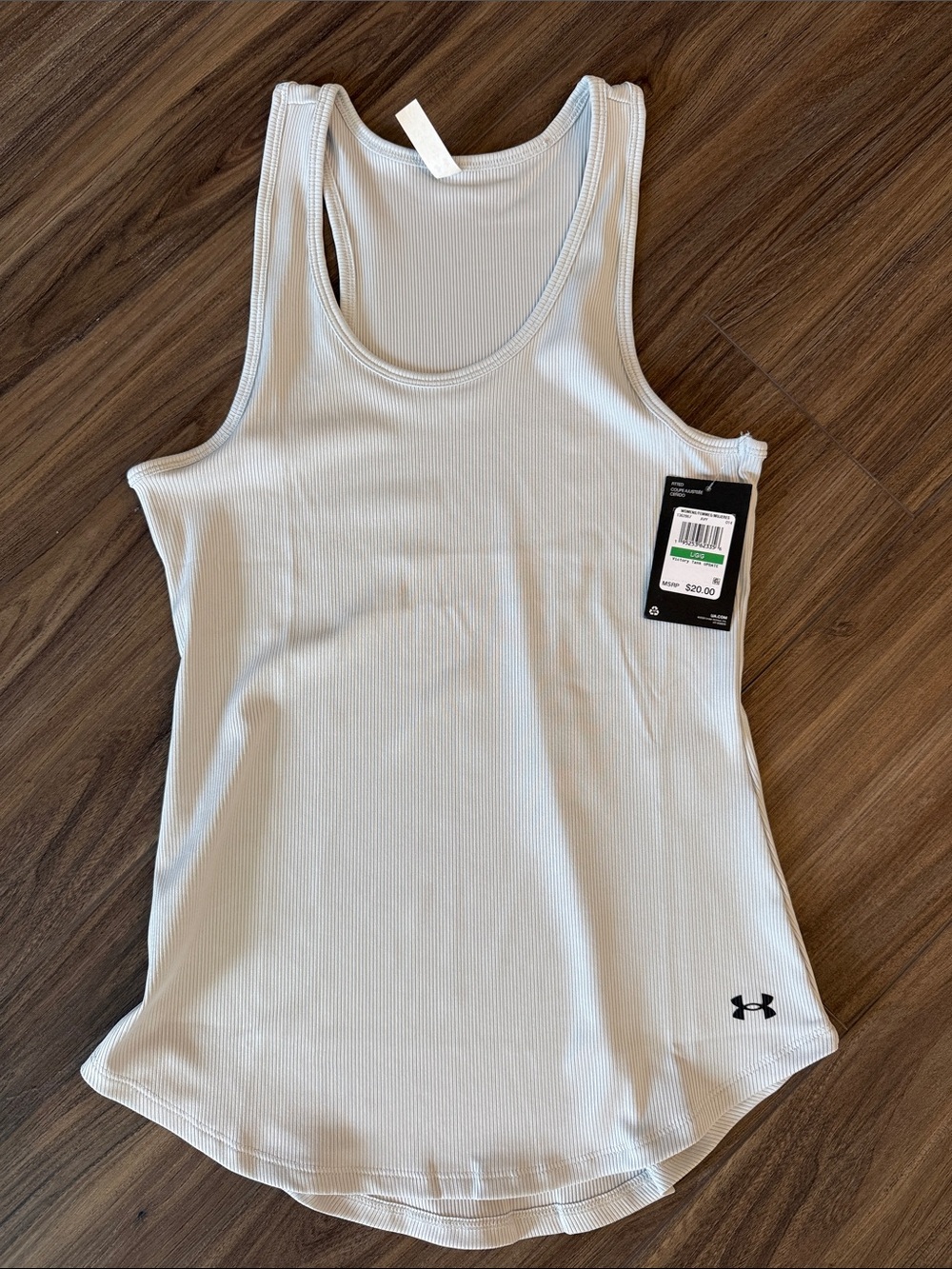 Under Armour Women's White Ribbed Athletic Tank